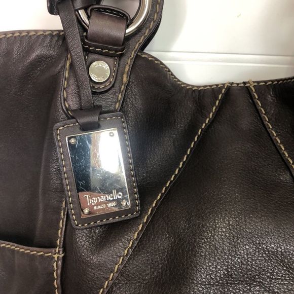 TIGNANELLO leather shoulder purse chocolate brown - Picture 2 of 13